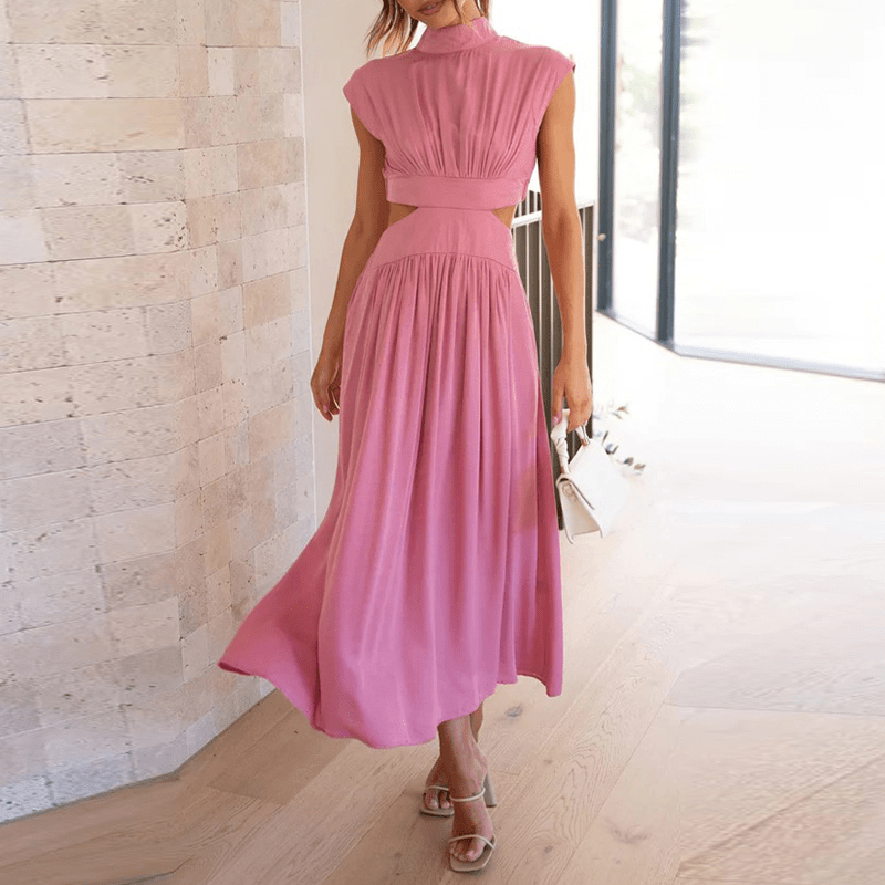 Galiena - Elegant A-Line Pleated Cocktail Dress