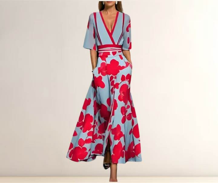 Gwyneth - Fashionable V-Neck Bohemian Women Dress