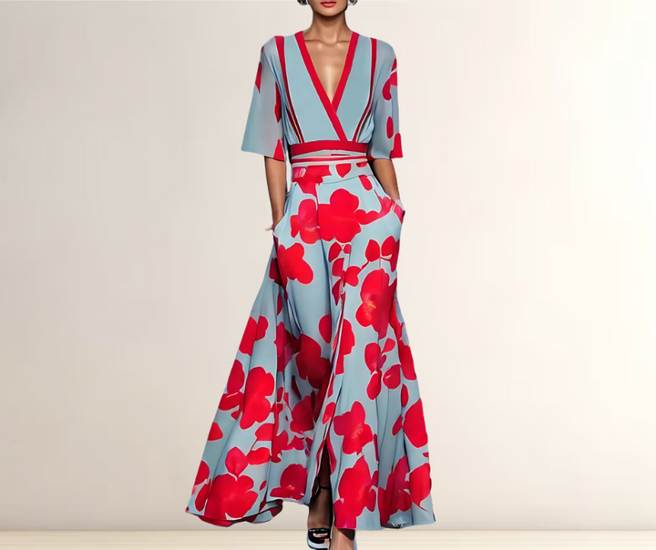 Gwyneth - Fashionable V-Neck Bohemian Women Dress