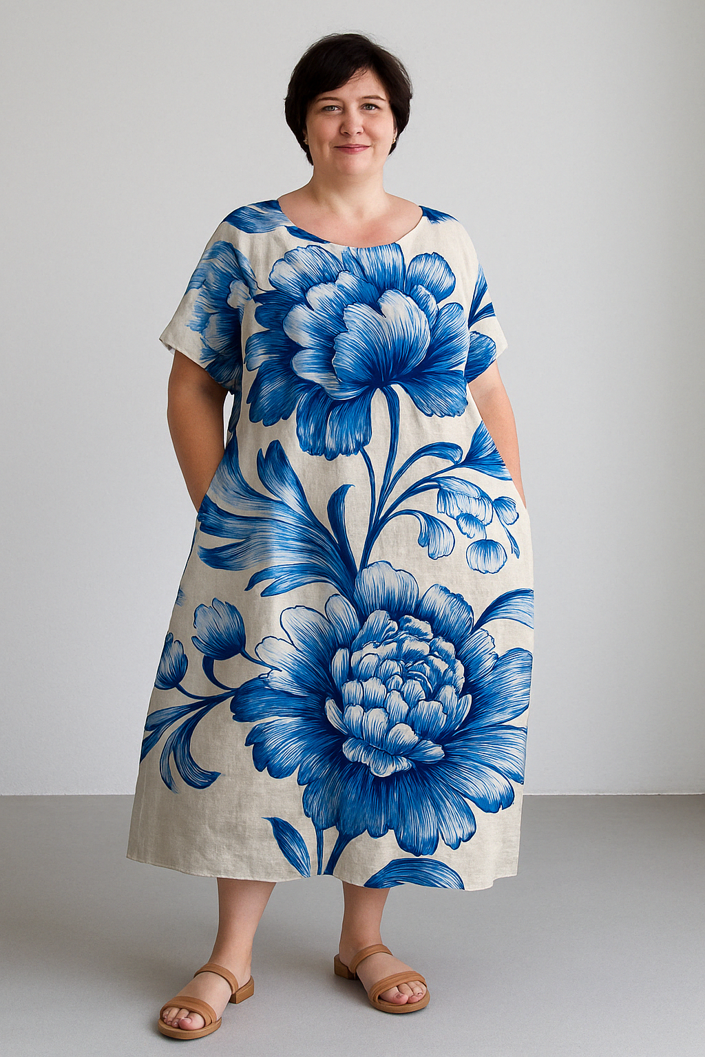 Dahlia - Women’s Printed Tummy Covering Dress