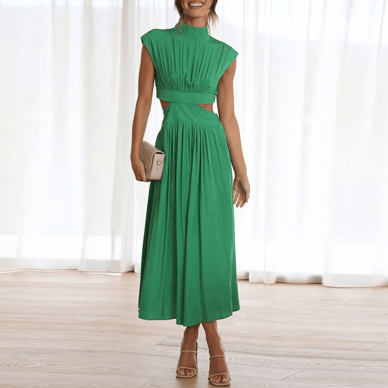 Galiena - Elegant A-Line Pleated Cocktail Dress
