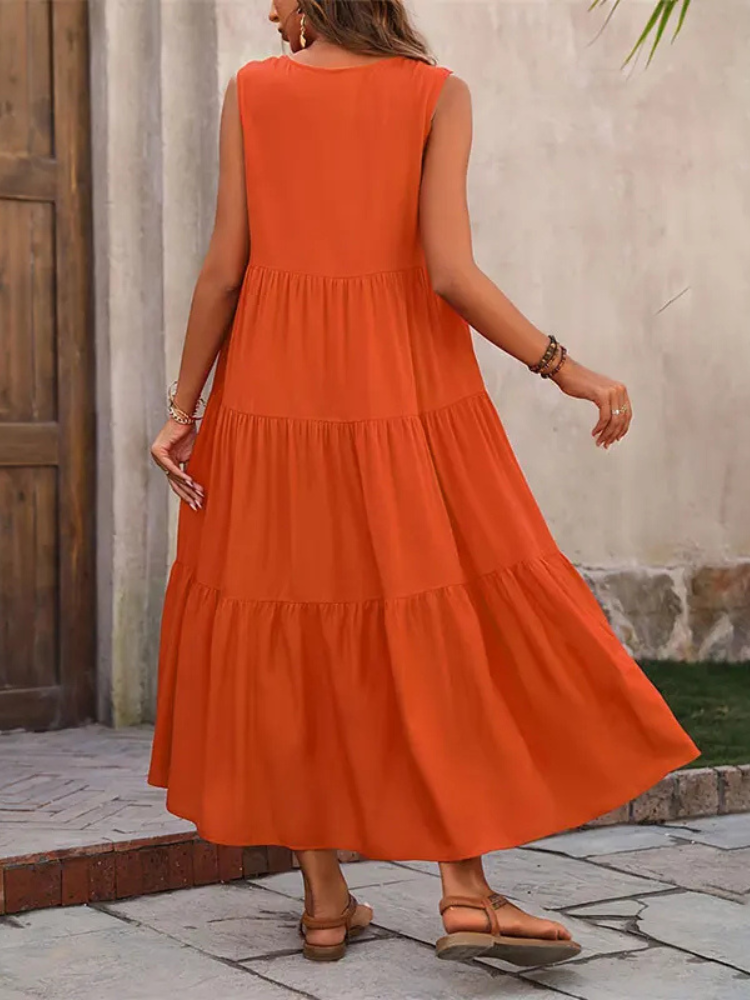 Hannah - Elegant Layered Mid-Calf Midi Dress