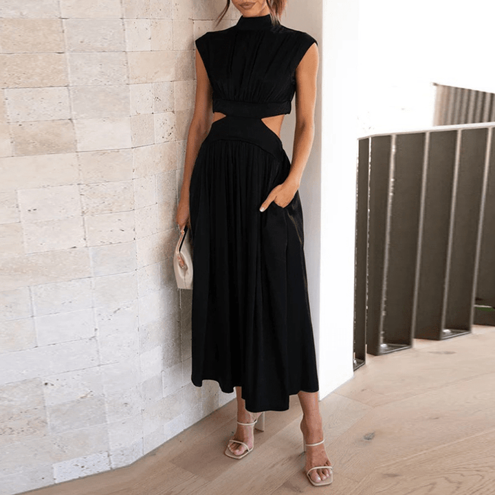 Galiena - Elegant A-Line Pleated Cocktail Dress