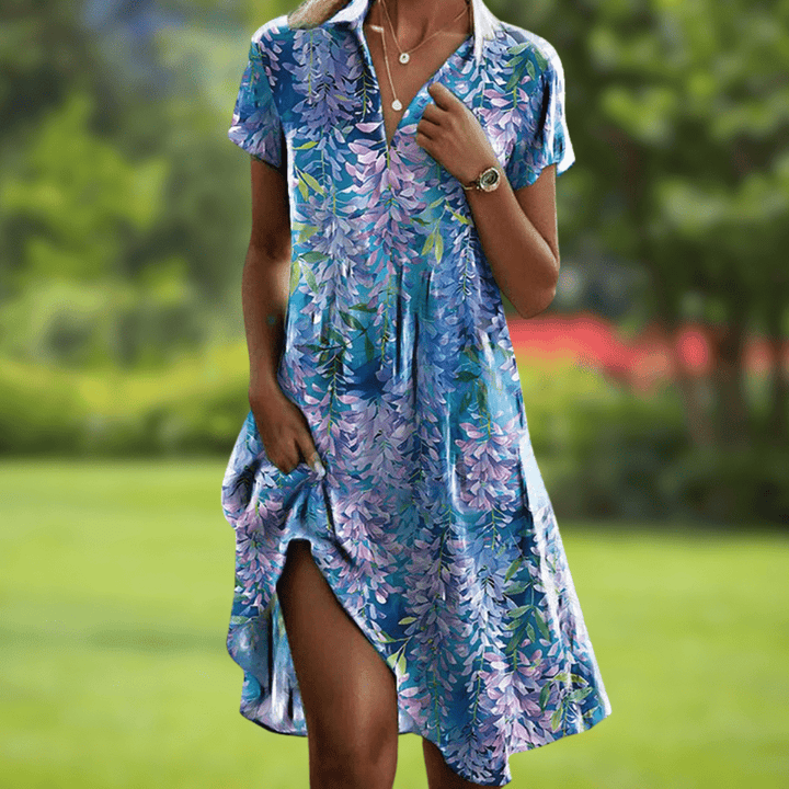 Elverra - Boho Print Long Summer Dress