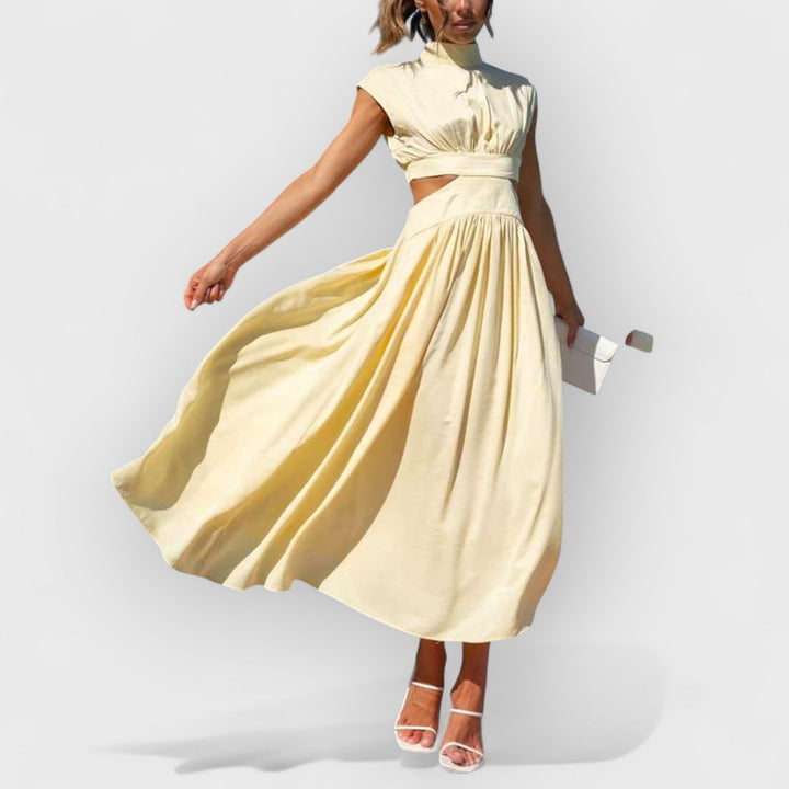 Lydia - Women's Cut-Out Waist Midi Dress