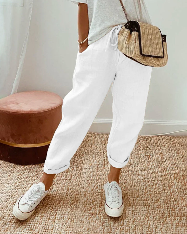 Skylar - Comfortable Elastic Waist Drawstring Pants