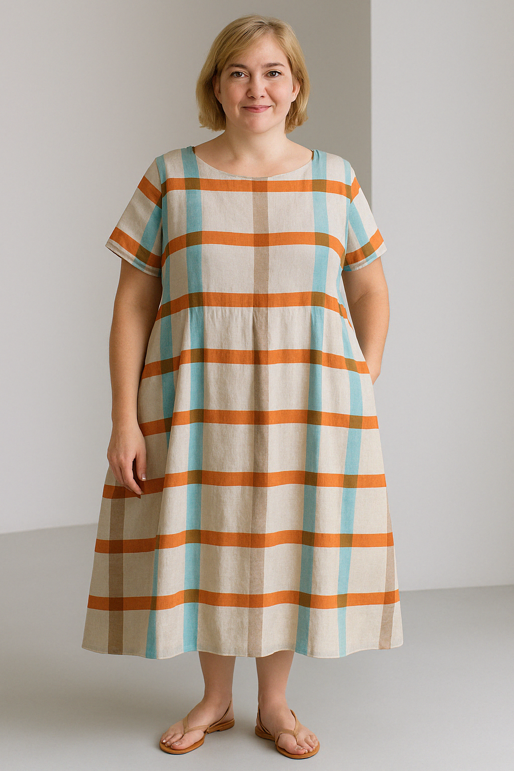 Dahlia - Women’s Printed Tummy Covering Dress