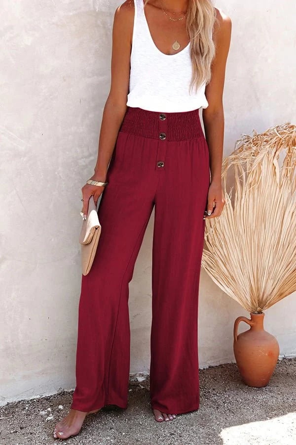 Lyxie - High Waist Loose Straight Trousers