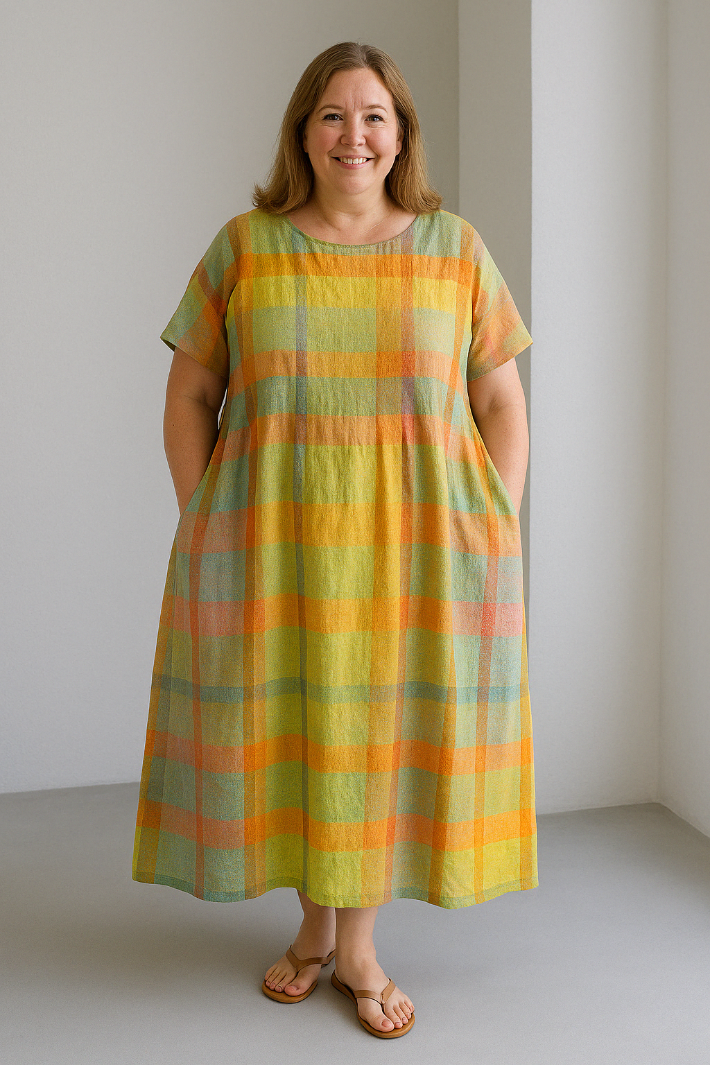 Dahlia - Women’s Printed Tummy Covering Dress