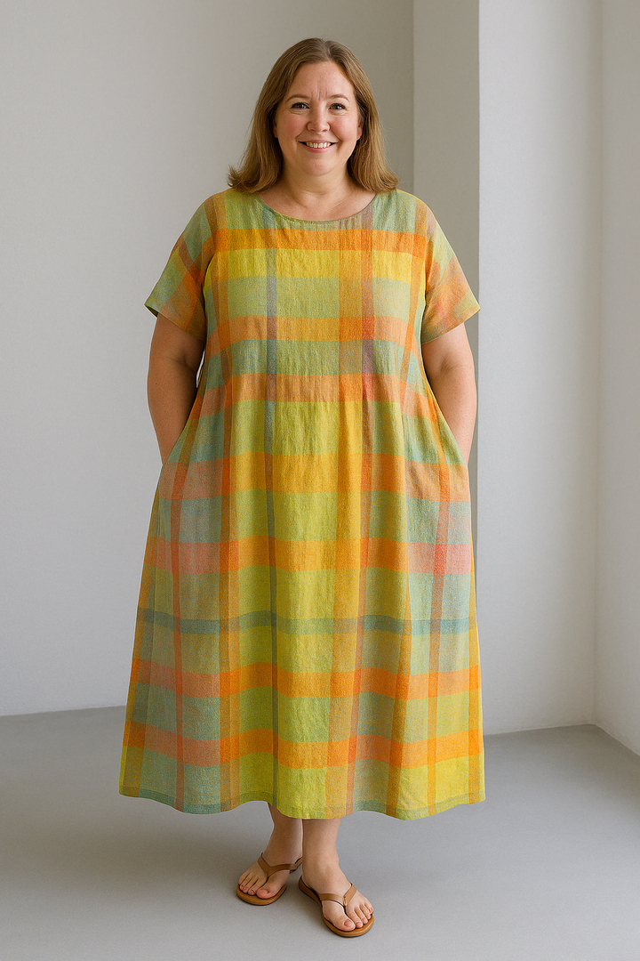 Dahlia - Women’s Printed Tummy Covering Dress