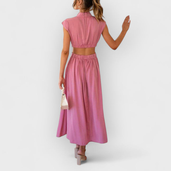 Lydia - Women's Cut-Out Waist Midi Dress