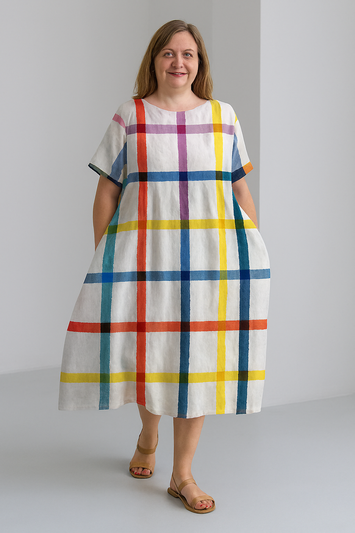 Dahlia - Women’s Printed Tummy Covering Dress