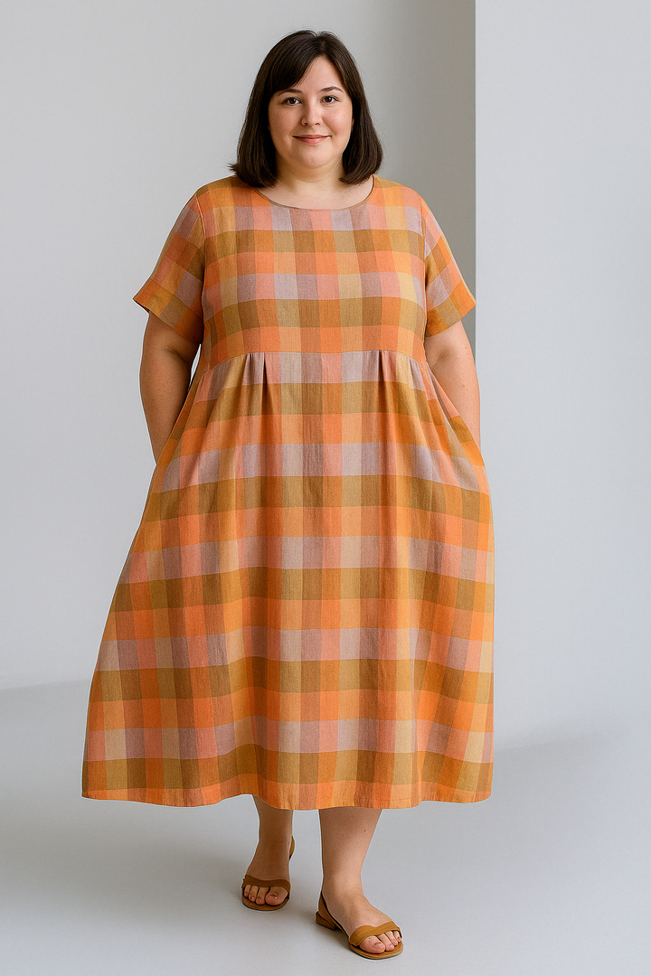 Dahlia - Women’s Printed Tummy Covering Dress