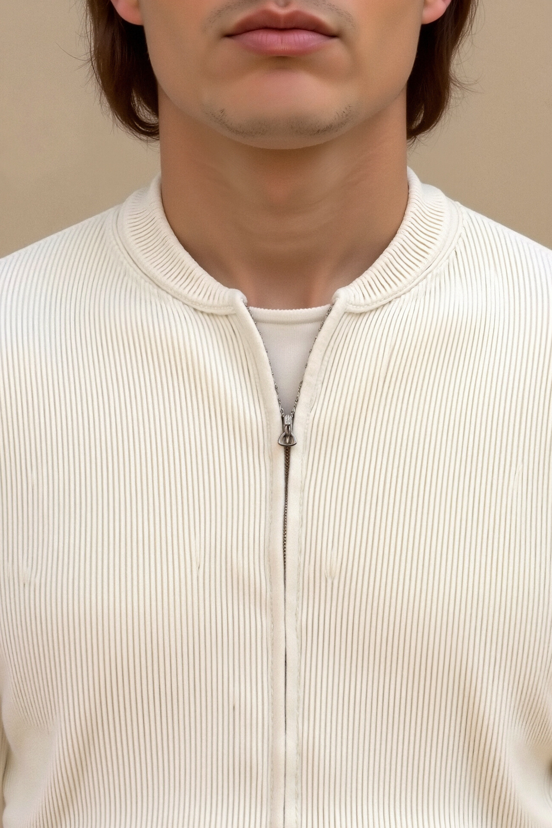 NOBA Solid Knitted Crew Neck Cardigan