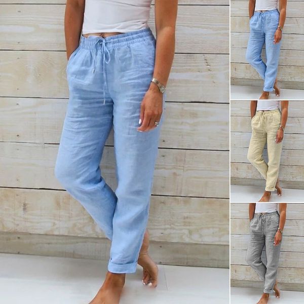 Serelis - Elastic Waist Cotton Linen Trousers
