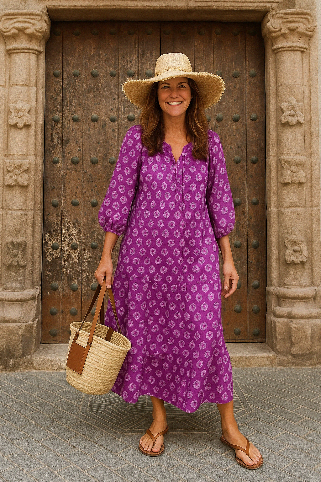 Willa - Women’s Floral Tiered Dress with Tummy Coverage