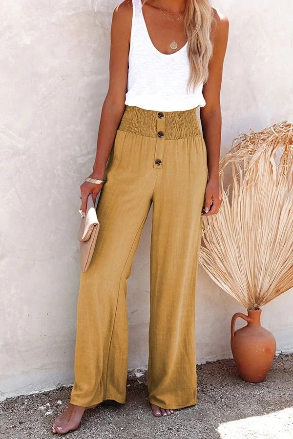 Lyxie - High Waist Loose Straight Trousers