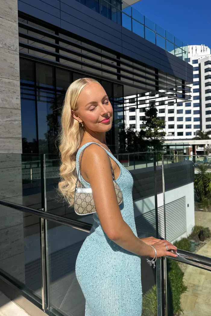 Amy - Sequin Scoop Neck Slim Maxi Dress