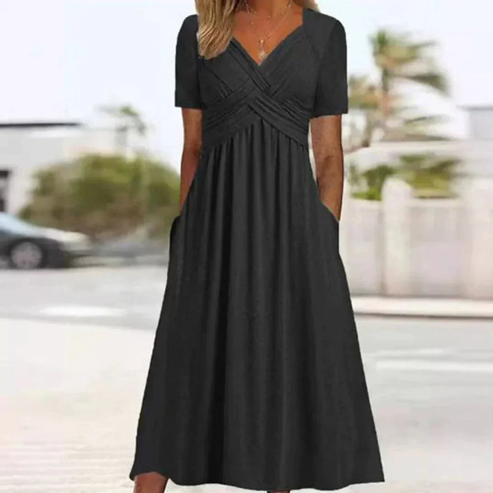 Kaitlyn - Women’s Twist Front Maxi Dress with Pockets