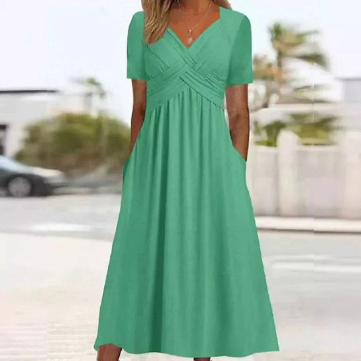 Kaitlyn - Women’s Twist Front Maxi Dress with Pockets