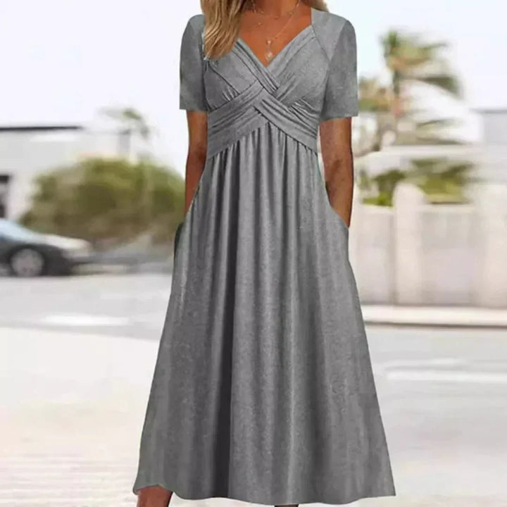 Kaitlyn - Women’s Twist Front Maxi Dress with Pockets