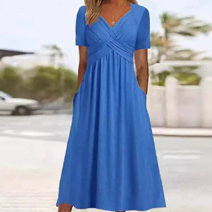 Kaitlyn - Women’s Twist Front Maxi Dress with Pockets