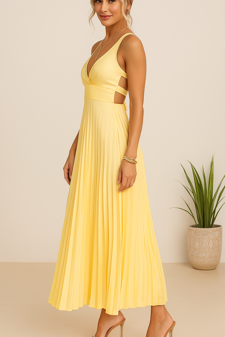 Rosenwyn - Elegant Sleeveless A-Line Pleated Dress