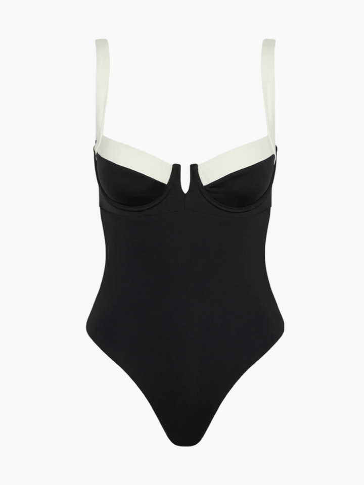 Uma - Vintage Black White One-Piece Swimsuit