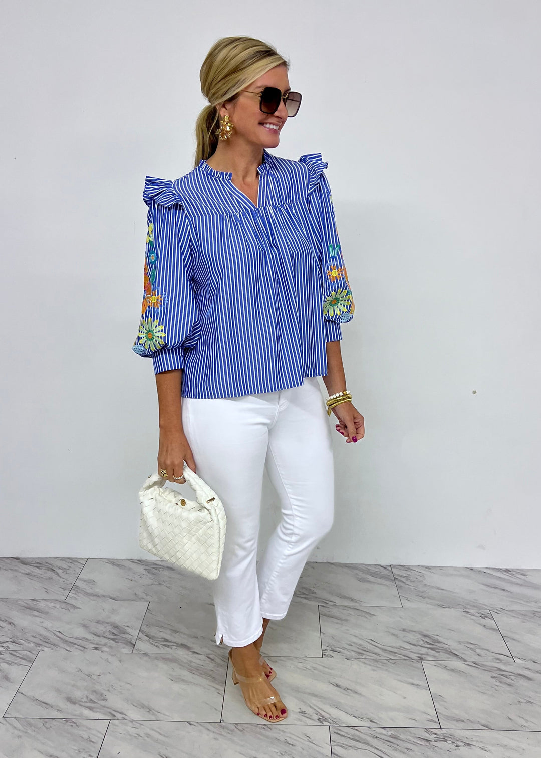 Flourish Stripe Embroidered Sleeve