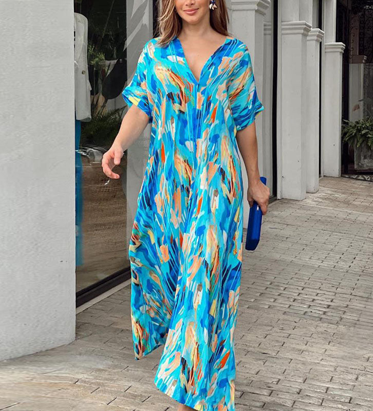 Faith - Women’s Abstract Print Maxi Dress