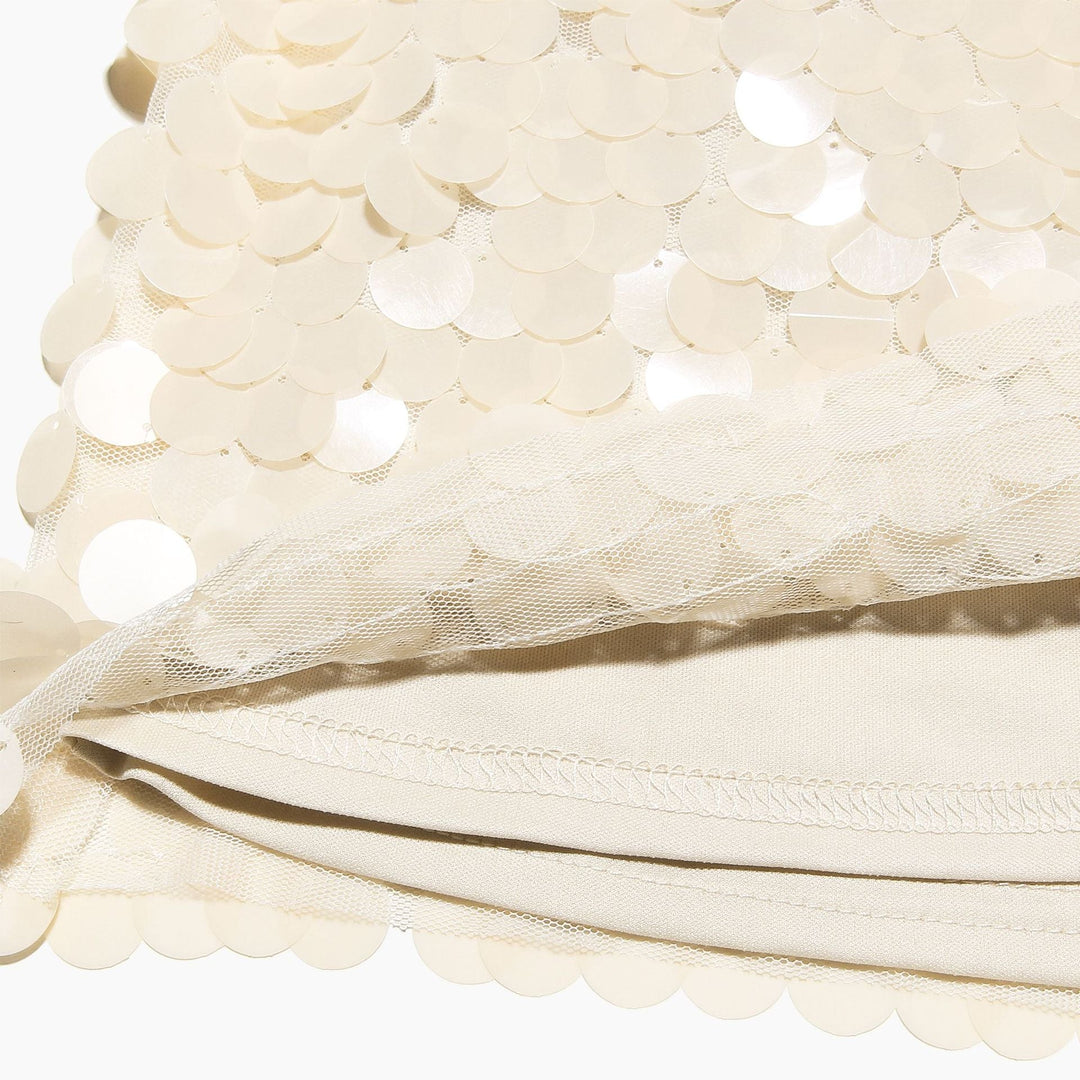 Harper - High Waist Zipper Sparkly Sequin Mini Skirt