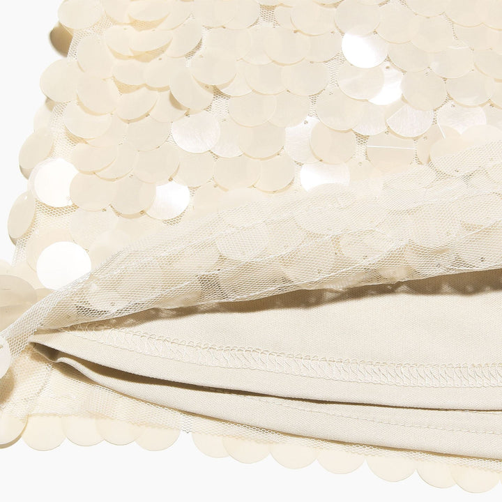 Harper - High Waist Zipper Sparkly Sequin Mini Skirt