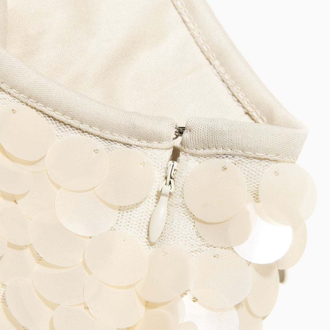 Harper - High Waist Zipper Sparkly Sequin Mini Skirt