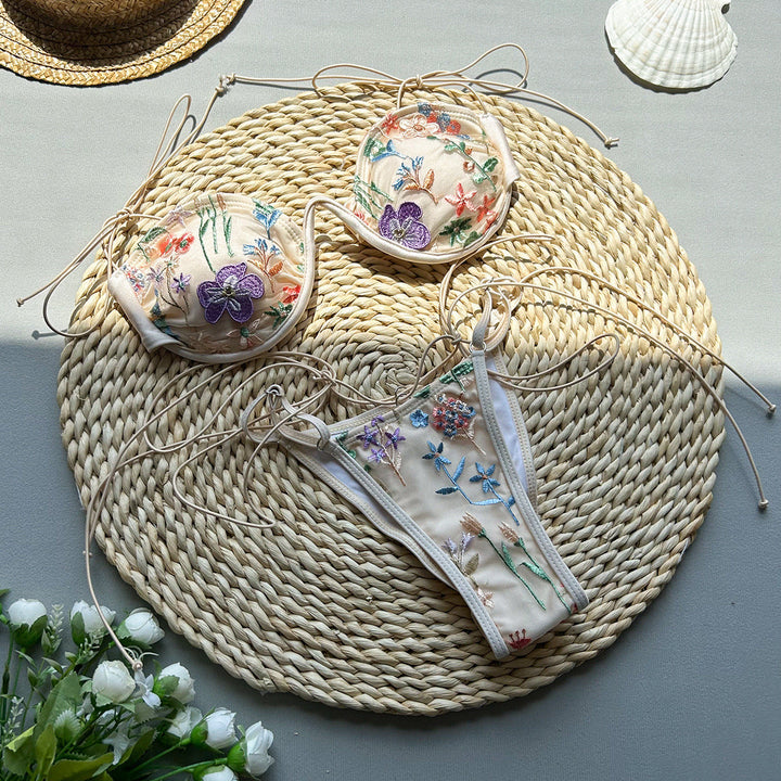 Vesper - Embroidery Low-Waisted Bikini Set