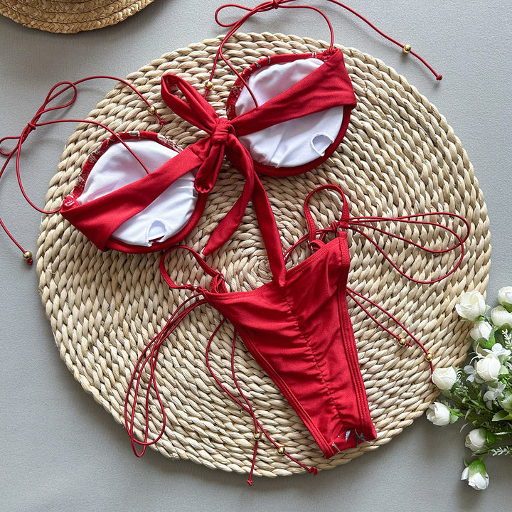 Vesper - Embroidery Low-Waisted Bikini Set