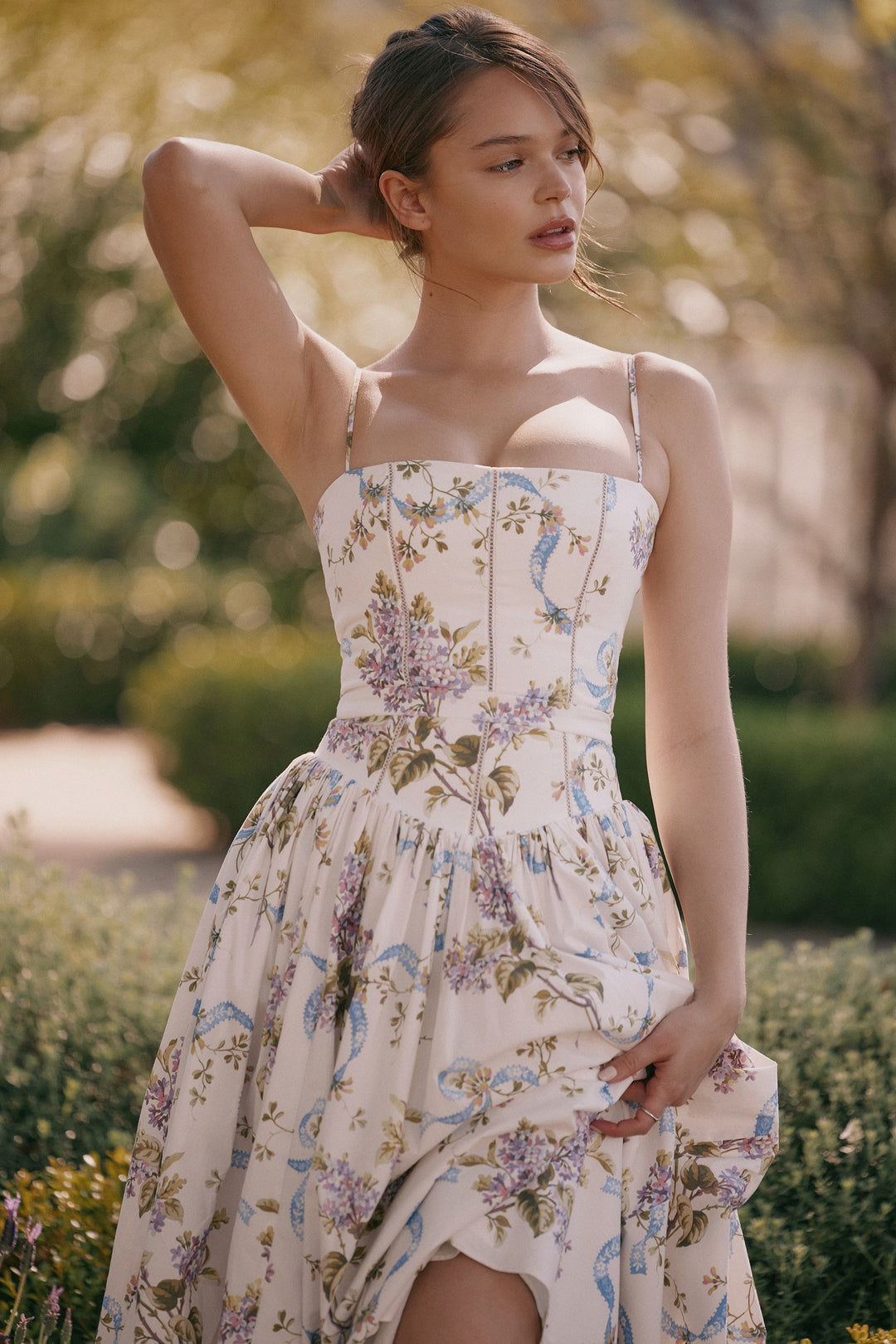 Parven – Corset bodice – Floral midi dress