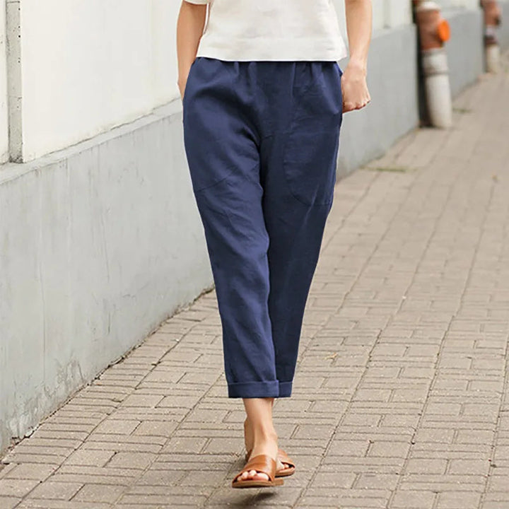 Esryn - Comfortable Elastic Waist Cotton Pants