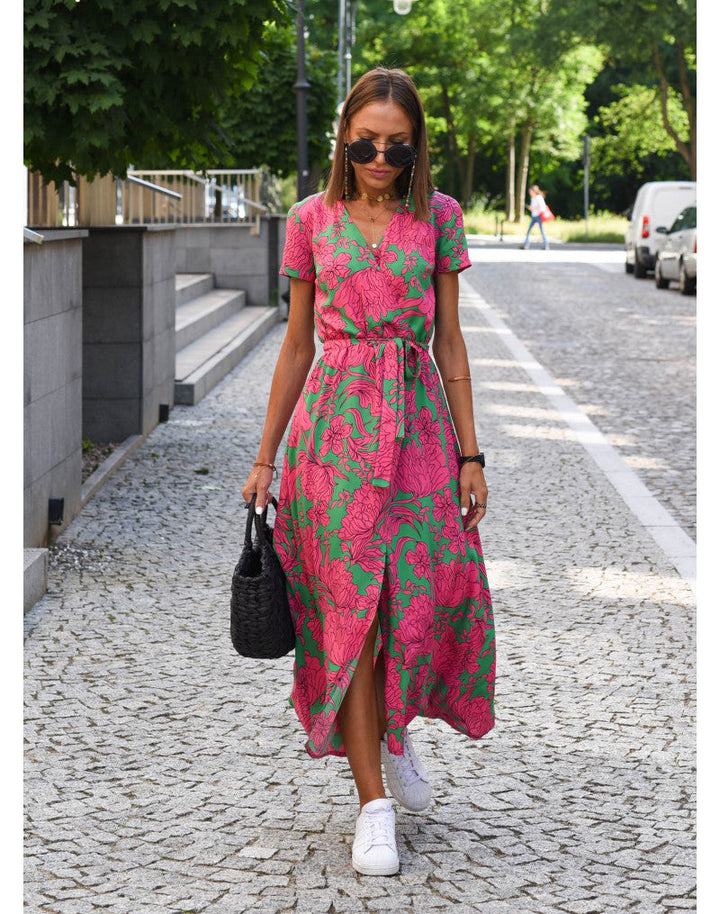 Sloane - Elegant Floral Tummy Covering Dress