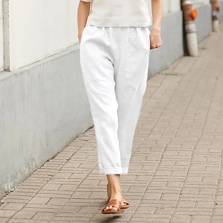 Esryn - Comfortable Elastic Waist Cotton Pants