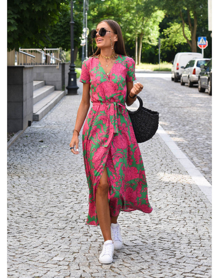 Sloane - Elegant Floral Tummy Covering Dress