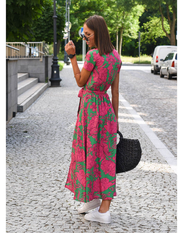 Sloane - Elegant Floral Tummy Covering Dress