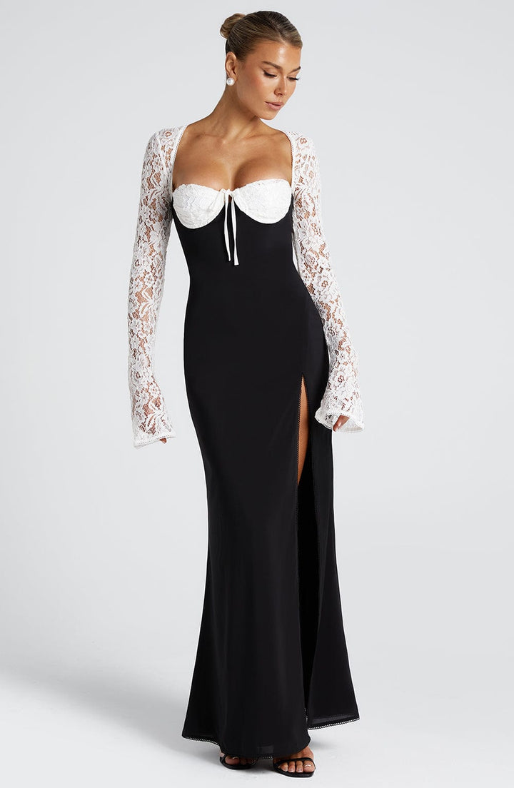 Aria Maxi Dress - Black/White