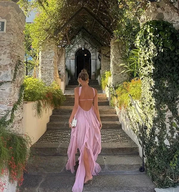 Jade - Irregular Ruffles Strapless Long Maxi Dress