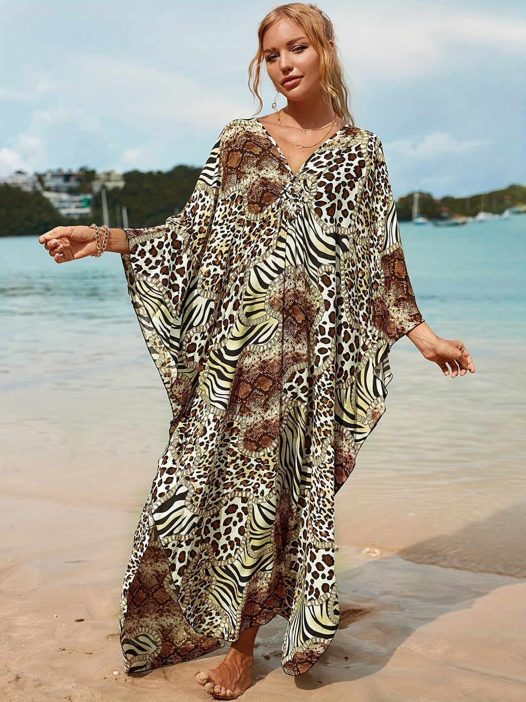 Amelia - Oversized Bohemian Print Tropical Dress
