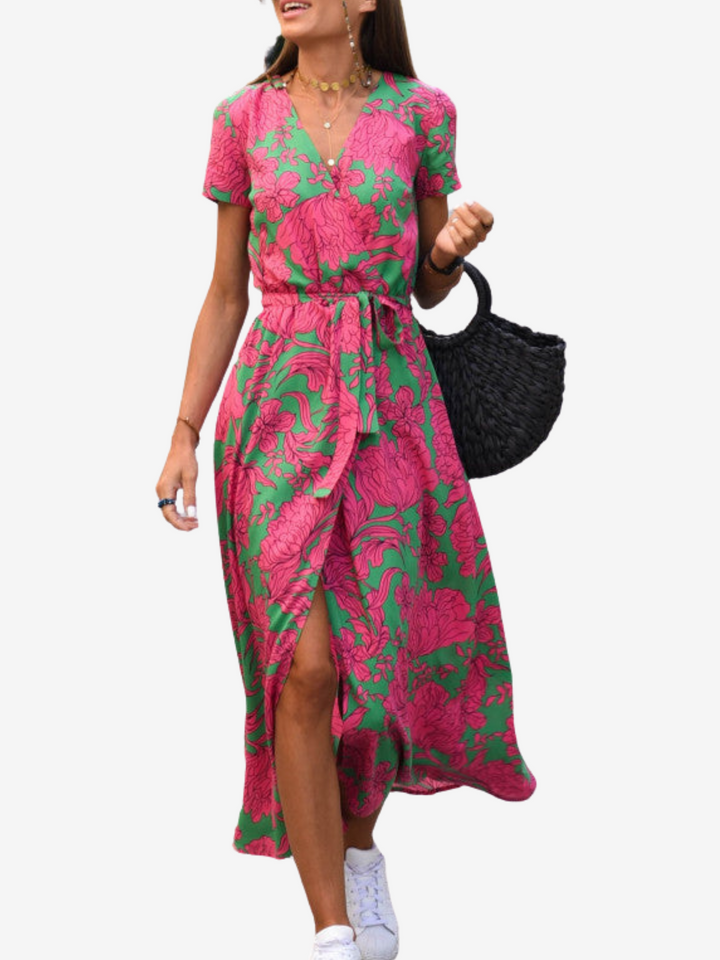 Sloane - Elegant Floral Tummy Covering Dress