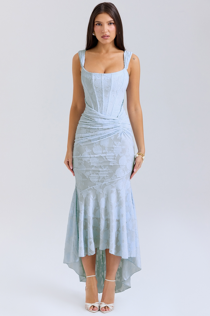 Dove - Elegant Slim Cut Lace Maxi Dress