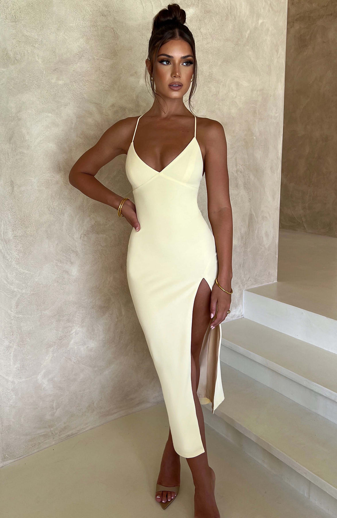 Kiana Midi Dress - Lemon Dress XS Babyboo Fashion Premium Exclusive Design