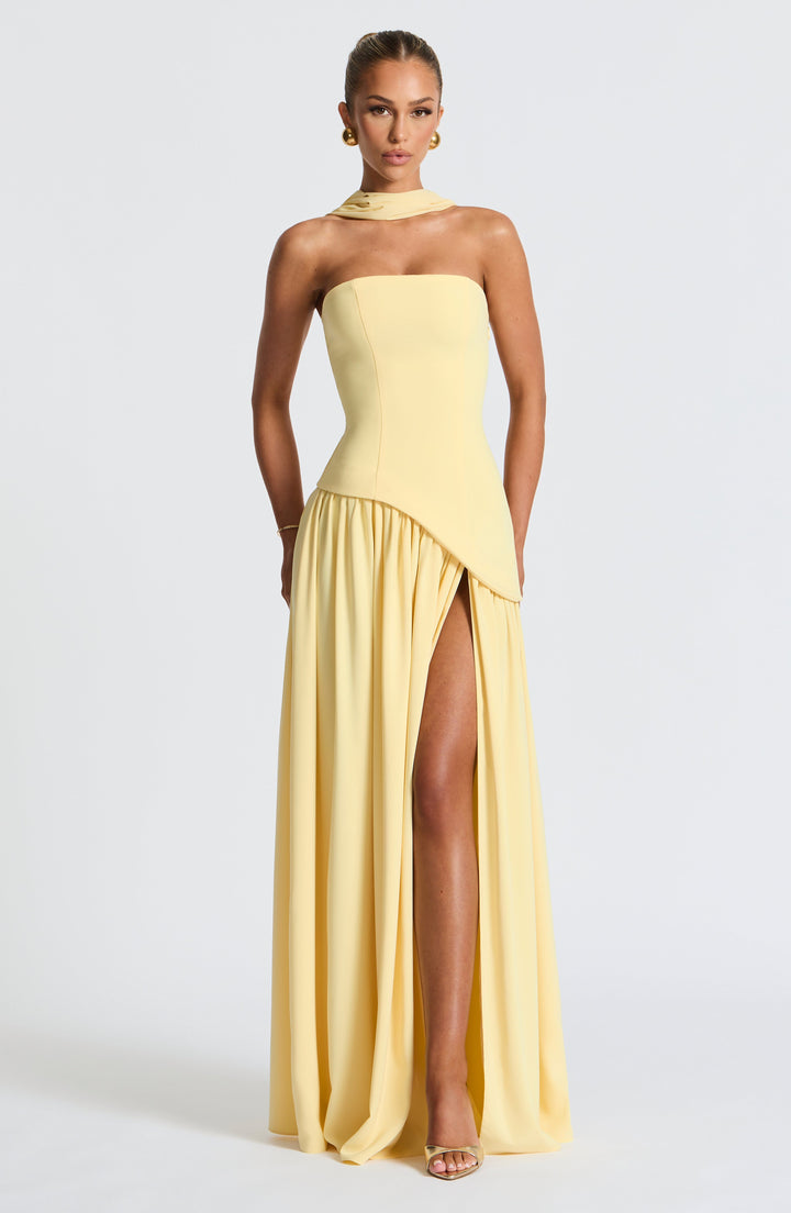 Bronte - Elegant Backless Pleated Maxi Dress