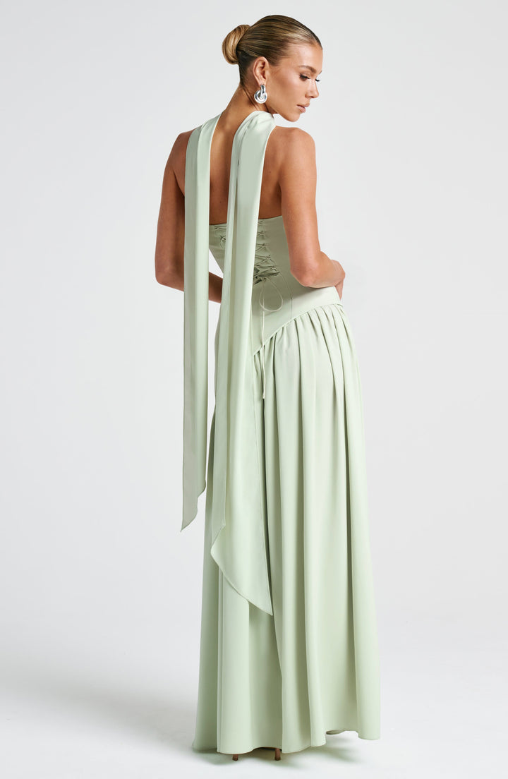Bronte - Elegant Backless Pleated Maxi Dress