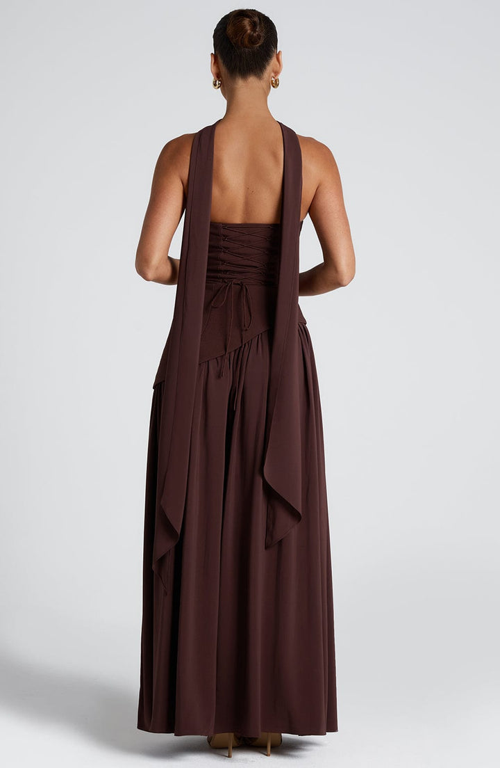 Bronte - Elegant Backless Pleated Maxi Dress